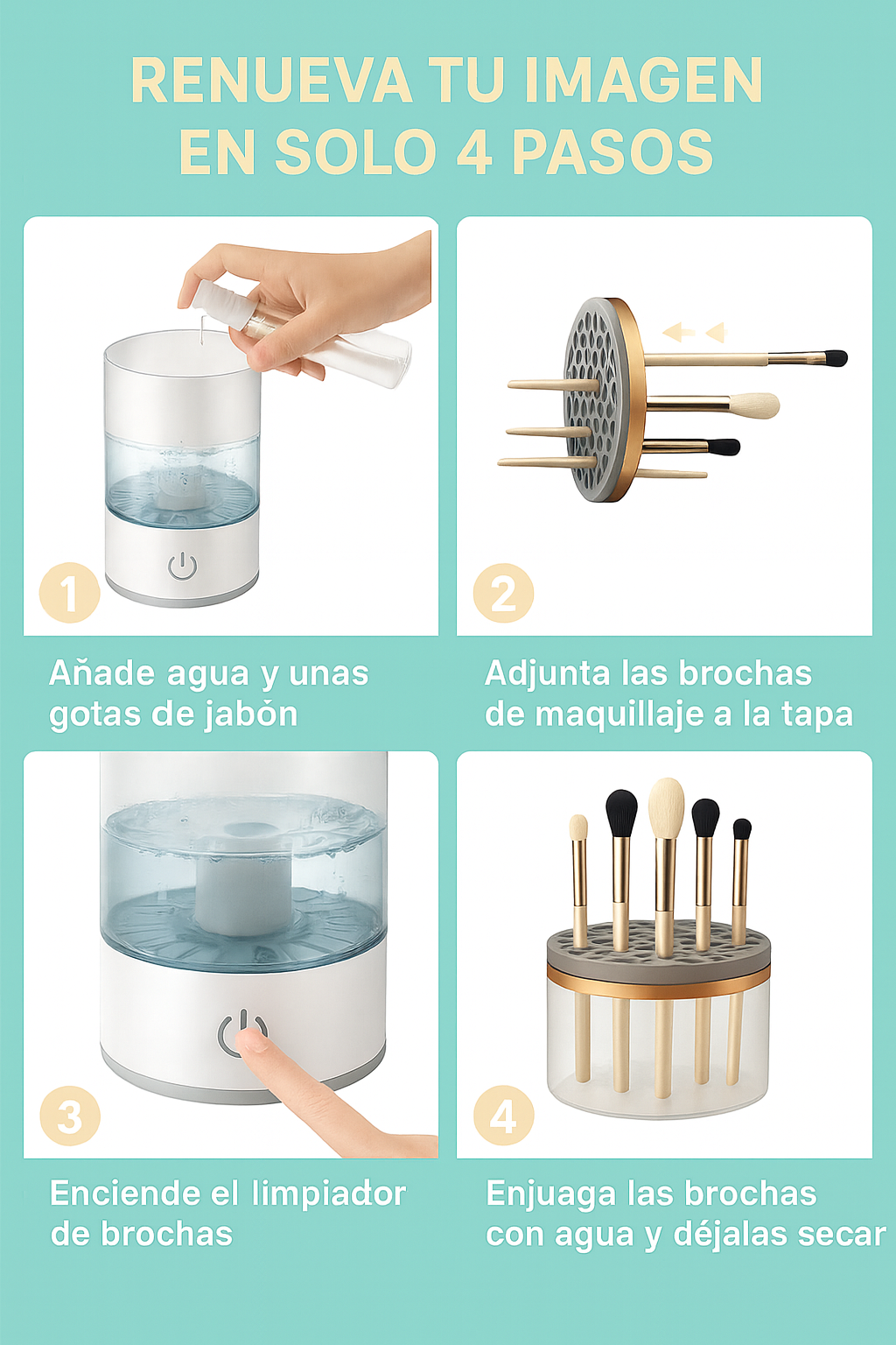 Limpiador automático de brochas- NuaClean + Mascarilla de regalo